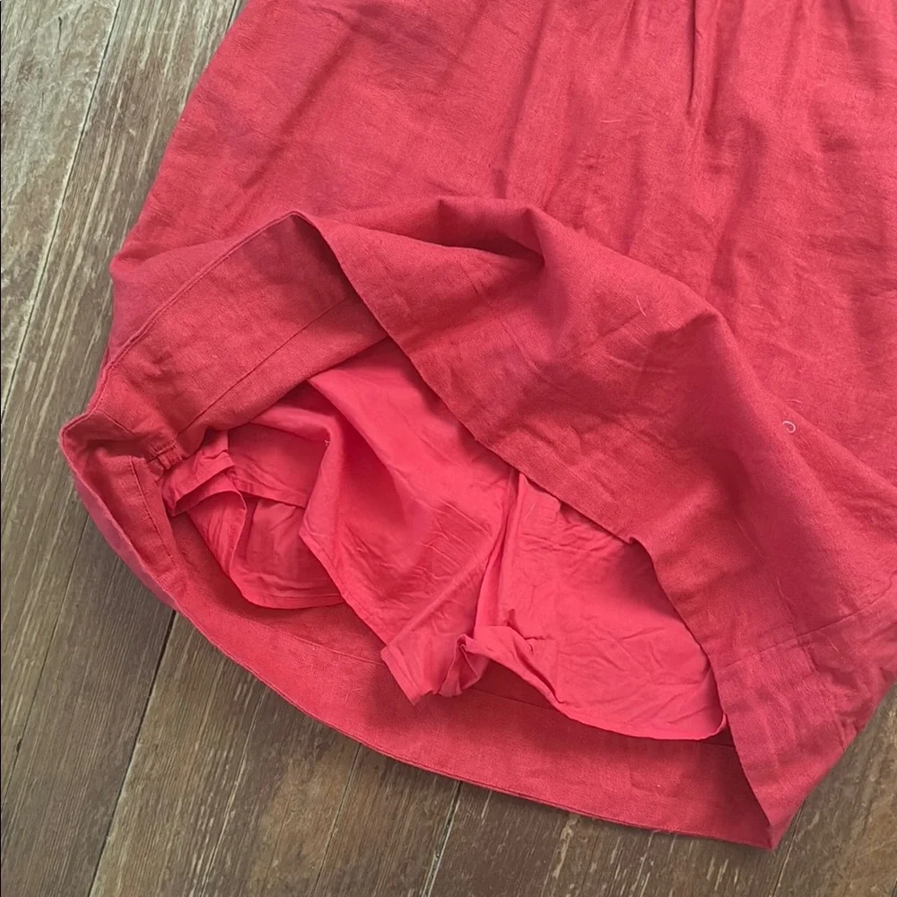 Abercrombie Red Linen Blend Spaghetti Strap Mini Skort Dress Size XS - Picture 4 of 6